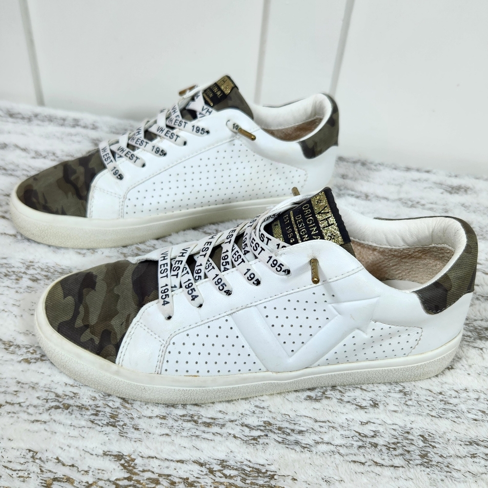 Vintage Havana "Kiki" White Camouflage Low Top Sneakers Shoes | Women's Size 7.5 - Picture 3 of 12